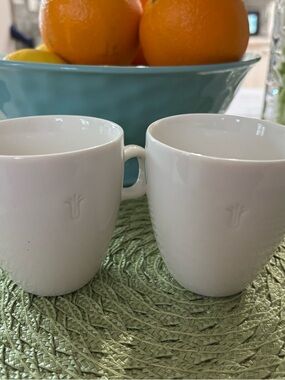 Starbucks Coffee 2004 At Home Collection Coffee Cups Set Of 2 Cups W/O Plates